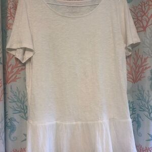Talbot’s White 100% Cotton Women’s short sleeve top M Made in India